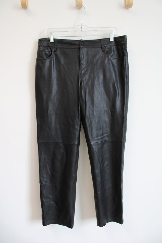 Ann Taylor Black Faux Leather Pants | 10