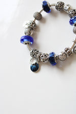 Pandora Blue Beaded Charm Bracelet