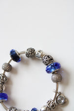 Pandora Blue Beaded Charm Bracelet