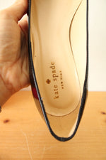 Kate Spade Black Dale Bow Patent Leather Block Heel | Size 6