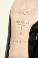 Kate Spade Black Dale Bow Patent Leather Block Heel | Size 6