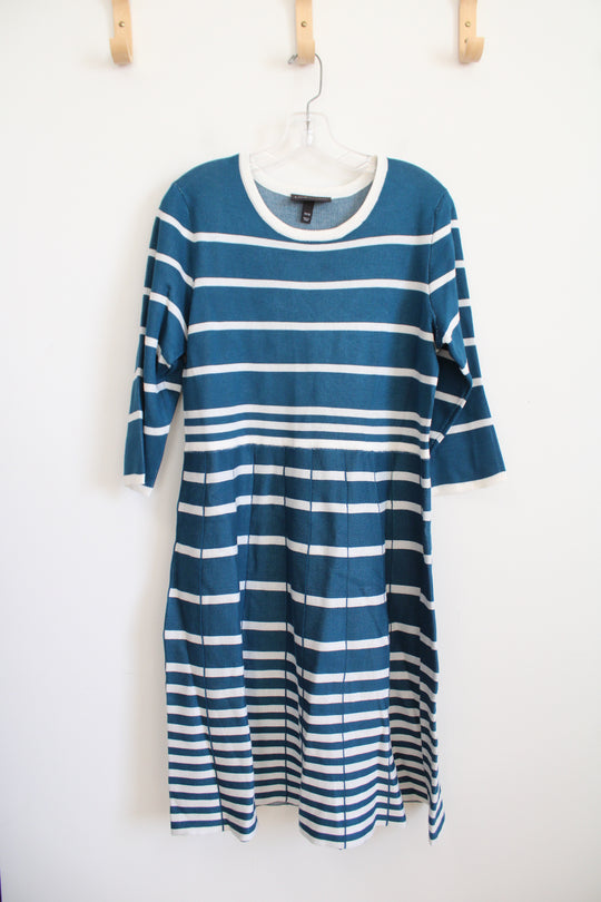 NEW Lane Bryant Blue & White Striped Knit Dress | 14/16