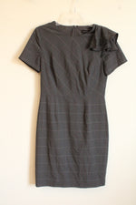 Banana Republic Gray Wool Windowpane Check Short Sleeve Dress | 8