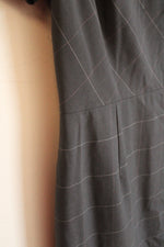Banana Republic Gray Wool Windowpane Check Short Sleeve Dress | 8