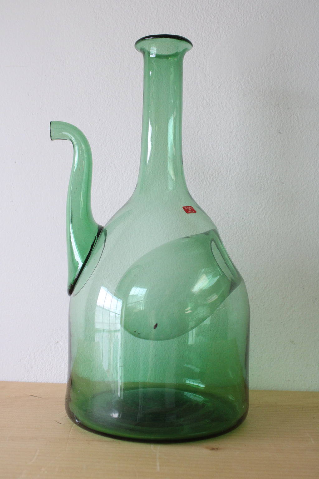 Vintage Italian Green Glass Wine Decanter