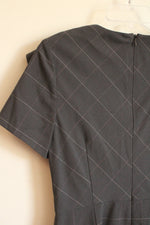 Banana Republic Gray Wool Windowpane Check Short Sleeve Dress | 8