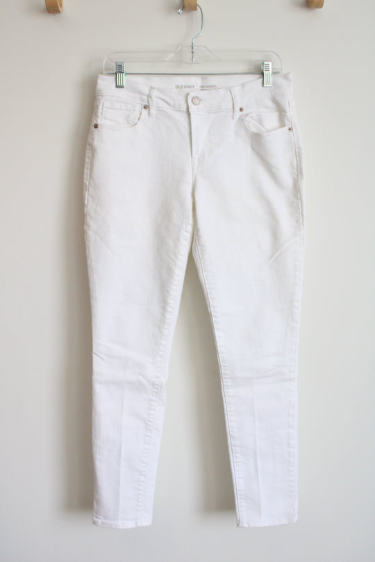 Old Navy Original Mid Rise Skinny White Jean | 6