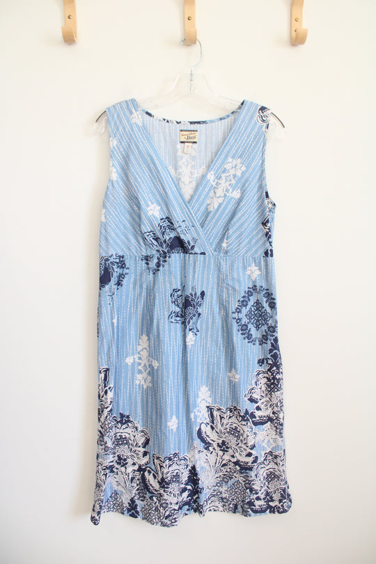 Heritage Collection By Bass Blue & White Patterned Cotton Dress | 10