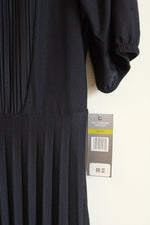New Sharagano Deep Navy Pleated Short Sleeve Dress With Belt | 14