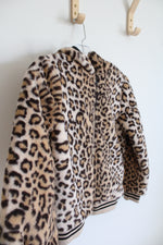 Forever 21 Kids Fuzzy Brown Leopard Print Jacket | Youth 9/10