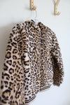 Forever 21 Kids Fuzzy Brown Leopard Print Jacket | Youth 9/10