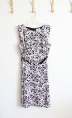 NEW Elle Fit & Flare Black & Gray Floral Ruffled Sleeve Dress | 16