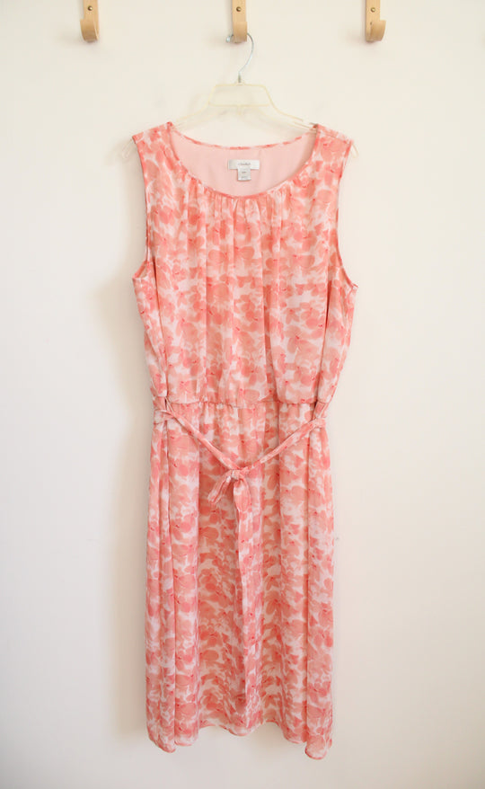 CJ Banks Pink & White Floral Midi Dress | 20W