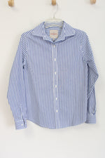 Casa Cabana Blue White Striped Button Down Shirt | XS