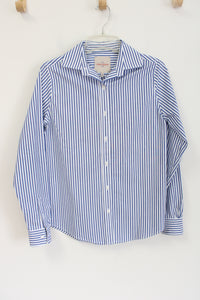 Casa Cabana Blue White Striped Button Down Shirt | XS