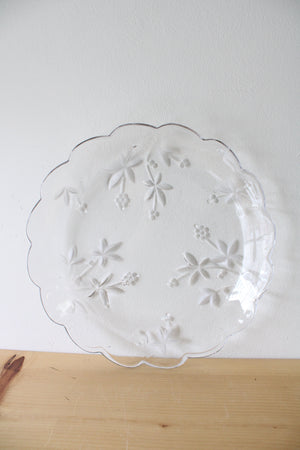 Clear Patterned Large Serving Glass Platter | 15"