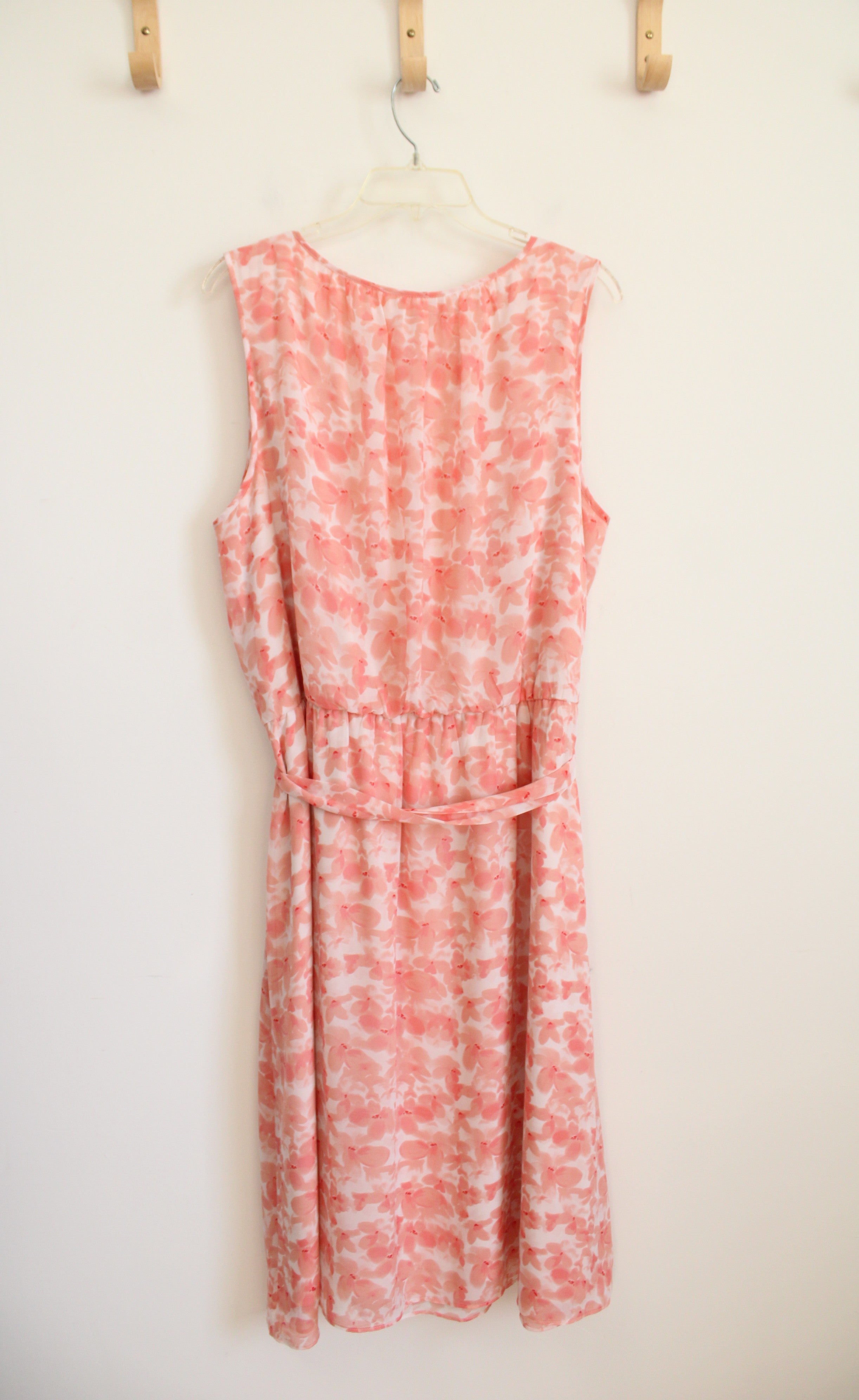 CJ Banks Pink & White Floral Midi Dress | 20W
