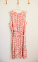CJ Banks Pink & White Floral Midi Dress | 20W
