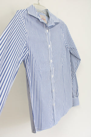 Casa Cabana Blue White Striped Button Down Shirt | XS