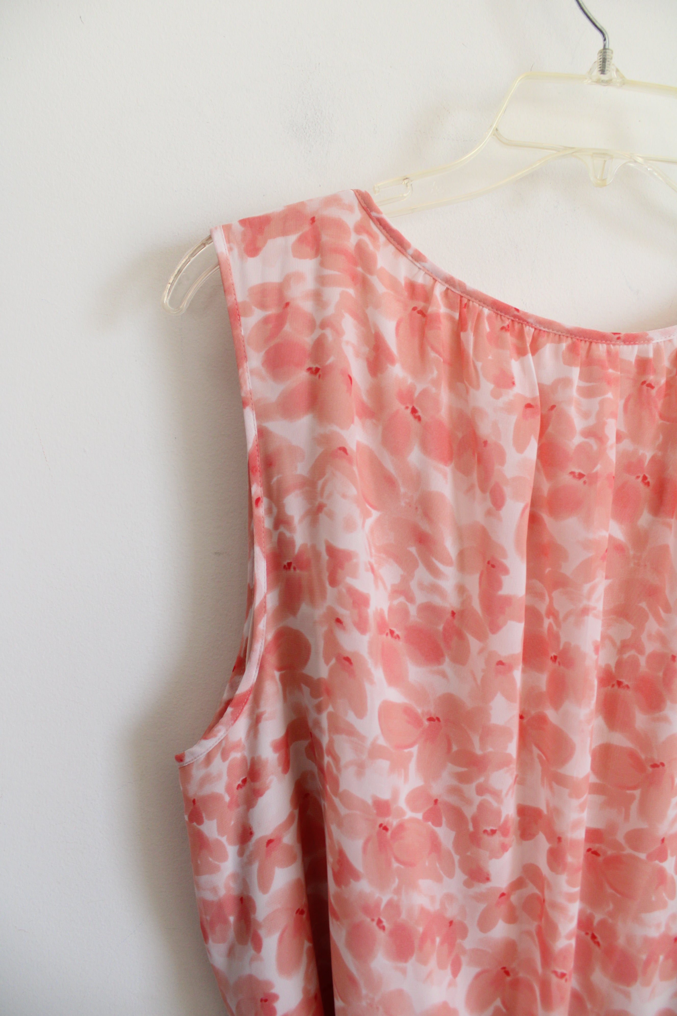 CJ Banks Pink & White Floral Midi Dress | 20W