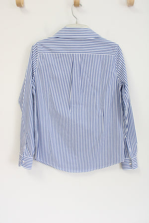 Casa Cabana Blue White Striped Button Down Shirt | XS