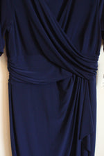 NEW Chaps Blue Short Sleeve Wrap Dress | XL