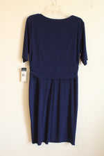 NEW Chaps Blue Short Sleeve Wrap Dress | XL