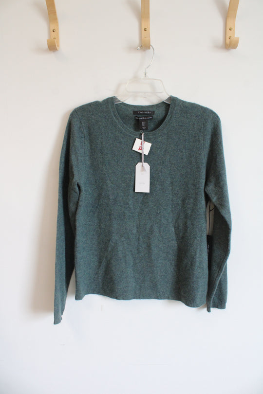 NEW Tahari Green Cashmere Sweater | L
