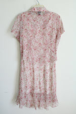Vintage Believe Pink Floral Ruffle 2 Piece Dress & Top Set | 12 Petite