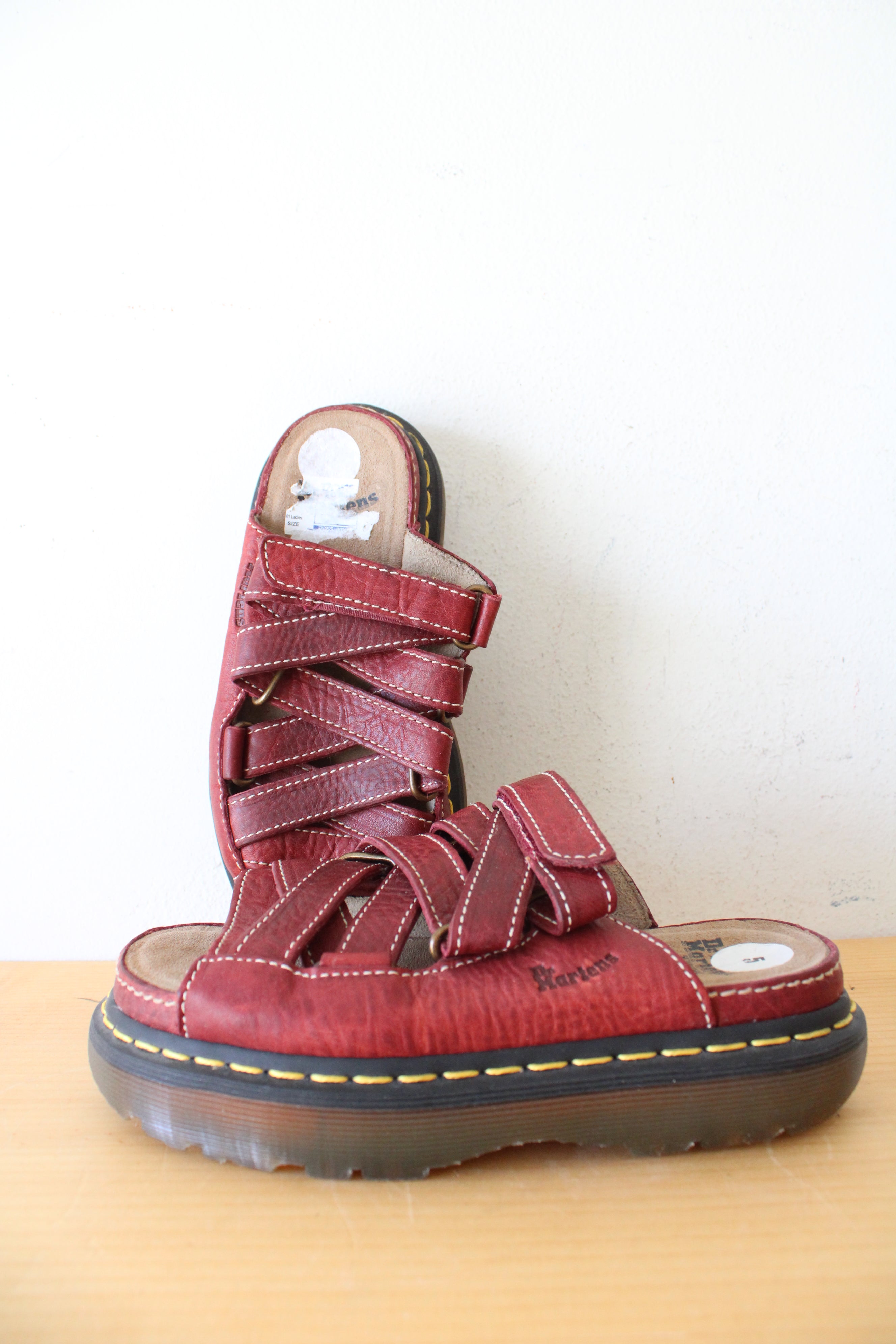 VTG Dr Martens Sandals sz 5 Dr. Martens Vintage Chunky Red Strappy Sandals | Size 5  main image 2