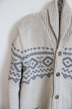 Eddie Bauer Tan & Gray Patterned Cardigan | L