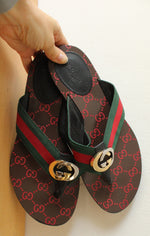 Gucci Kika Interlocking G Web Sandal | Size 39 1/2 (9.5)