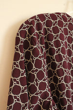 NEW Loft Outlet Maroon White Chain Long Sleeve With Belt Dress | SM