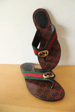 Gucci Kika Interlocking G Web Sandal | Size 39 1/2 (9.5)
