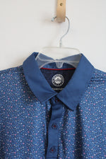 Flag & Anthem MadeFlex Blue Pink Tropical Print Polo Shirt | XL