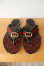 Gucci Kika Interlocking G Web Sandal | Size 39 1/2 (9.5)