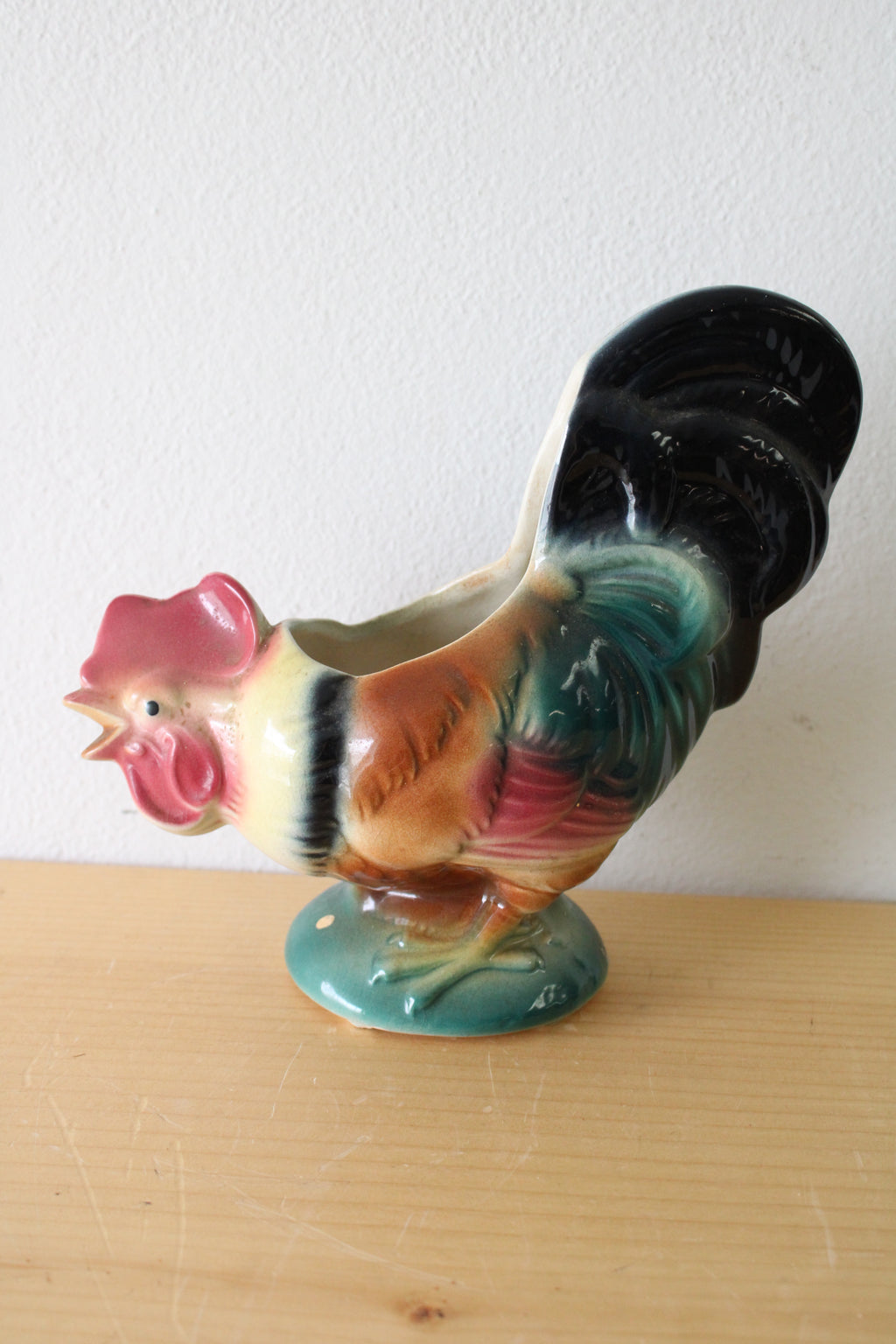 Royal Copley Rooster Planter Vase