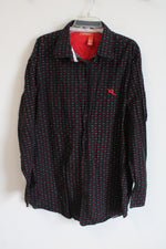 Roca Wear Black Red Print Button Down Shirt | 3XL