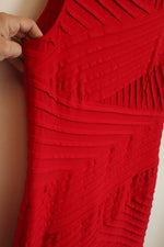 Calvin Klein Red Pleated Sleeveless Dress | 14