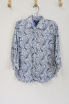 Chaps White Blue Paisley Button Down Shirt | M