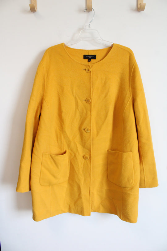 Talbots Wool Blend Mustard Yellow Lightweight Coat | 20W