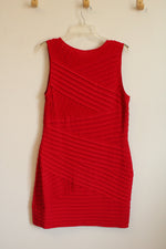 Calvin Klein Red Pleated Sleeveless Dress | 14