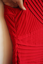 Calvin Klein Red Pleated Sleeveless Dress | 14