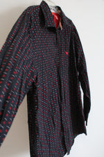 Roca Wear Black Red Print Button Down Shirt | 3XL