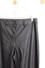 NEW Boohoo Black Wide Leg Faux Leather Pants