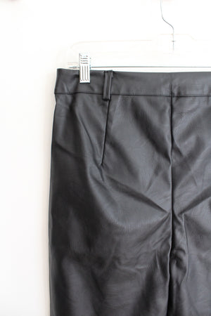 NEW Boohoo Black Wide Leg Faux Leather Pants