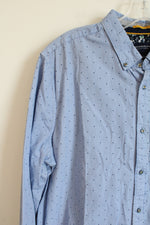 Denim & Flower Blue Pinstripe Dotted Button Down Shirt | XL