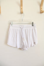 Justice White Athletic Shorts | Youth M (10)