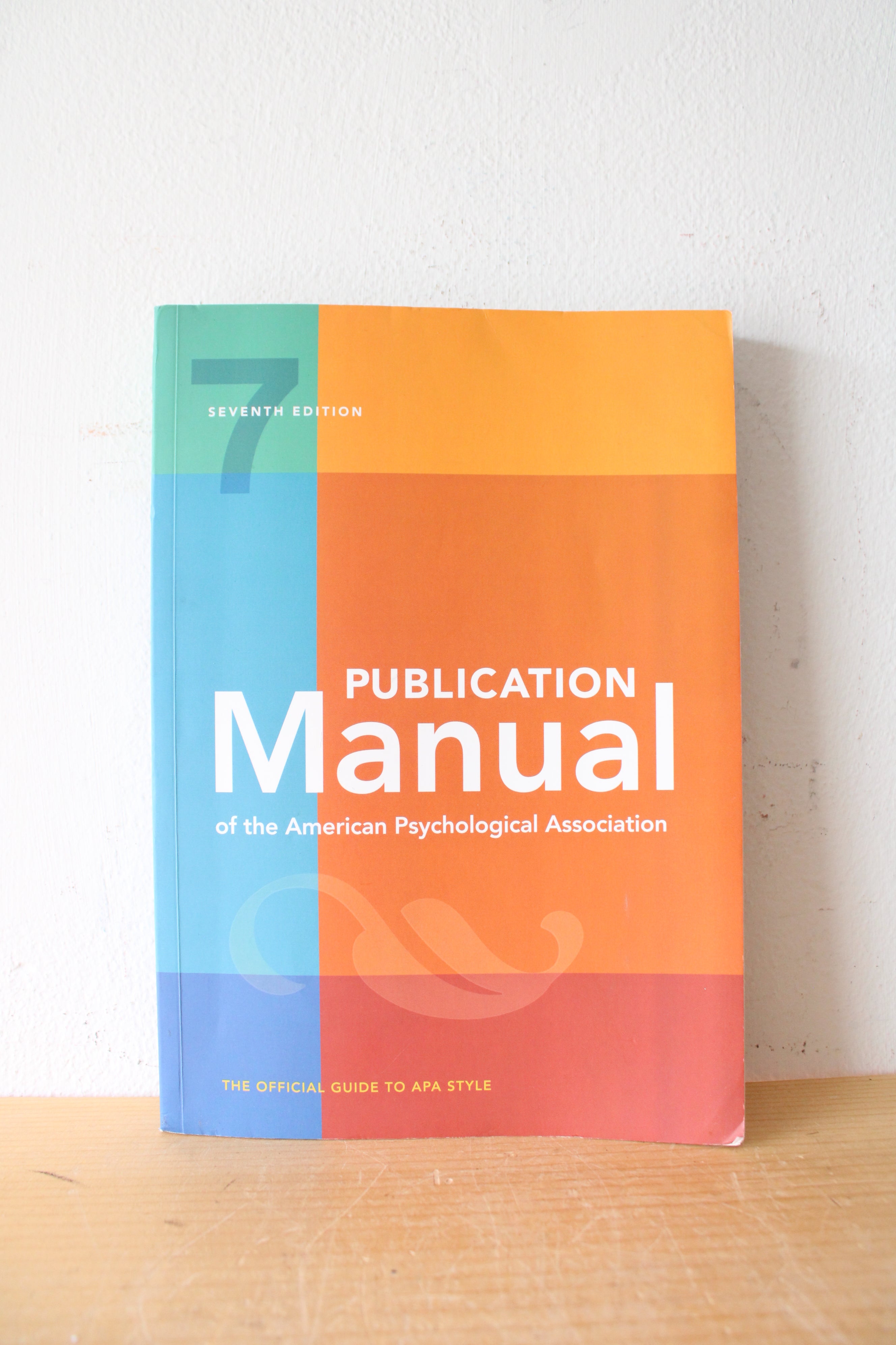 Publication Manual Of The American Psychological Association 7th Edition