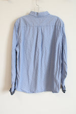 Denim & Flower Blue Pinstripe Dotted Button Down Shirt | XL